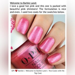 NEW OPI X Barbie Welcome To Barbie Land!